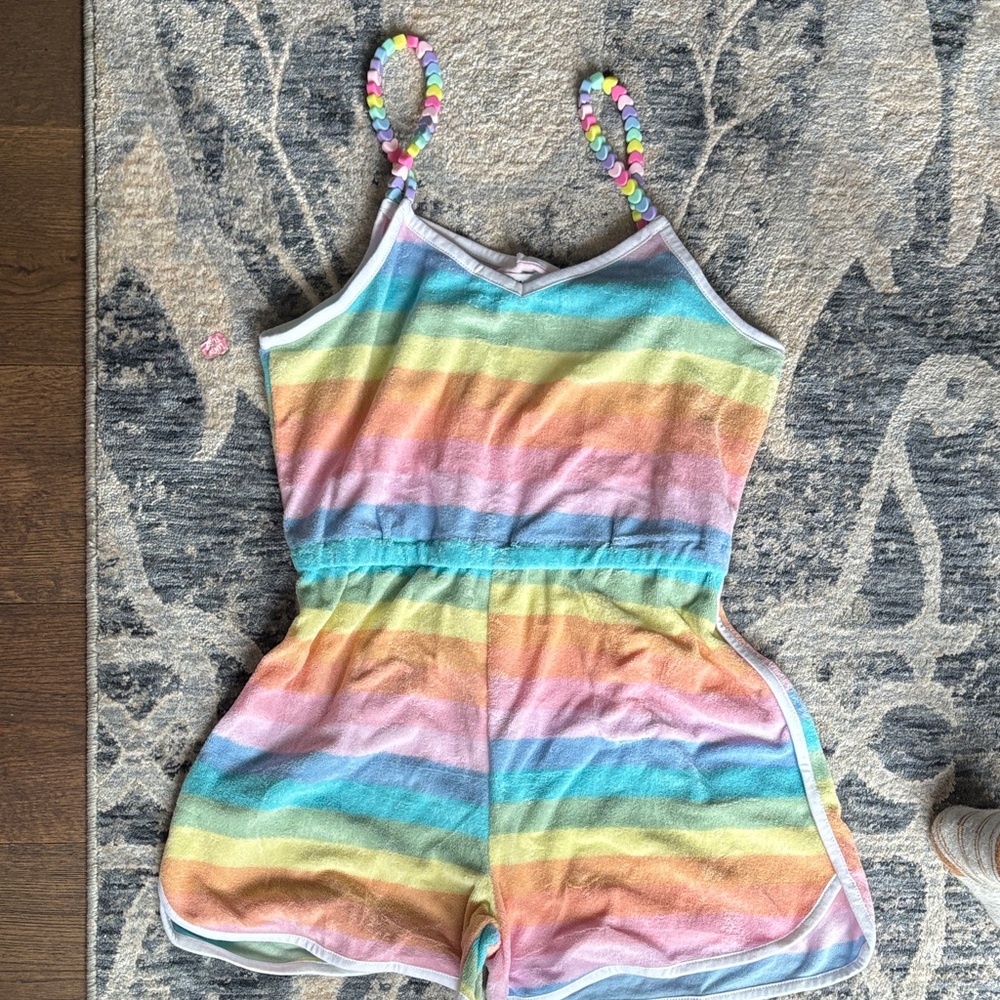 Pastel Ombré Beaded Hearts Romper